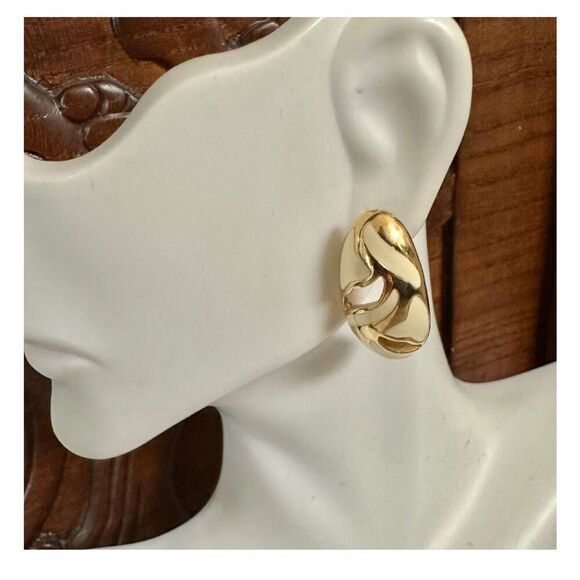 Trifari abstract modern python safari collection earrings - Picture 4 of 8